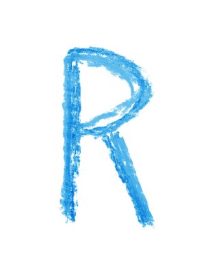 Tek elle çizilmiş mektup izole