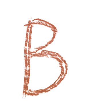 Tek elle çizilmiş mektup izole