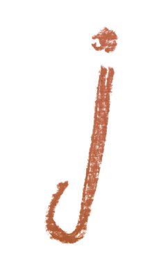 Tek elle çizilmiş mektup izole