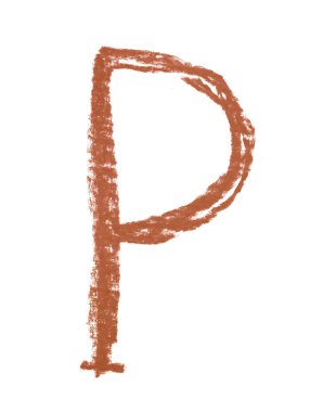 Tek elle çizilmiş mektup izole