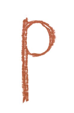 Tek elle çizilmiş mektup izole