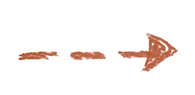 Elle çizilmiş ok sembolü izole