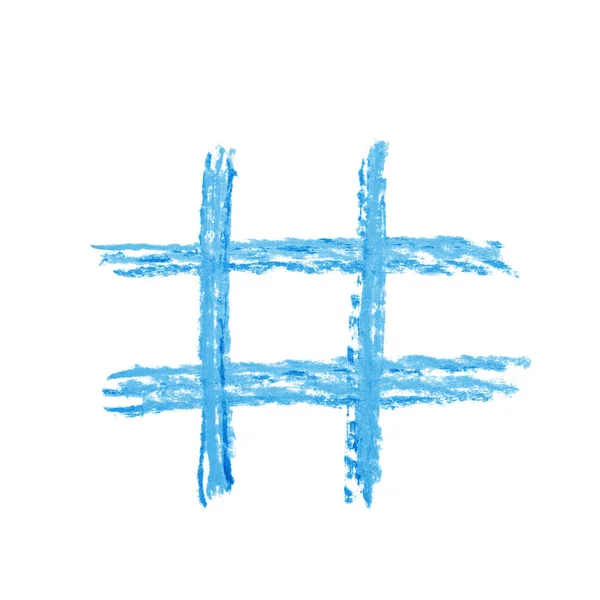 Simbolo hashtag disegnato a mano isolato — Foto Stock