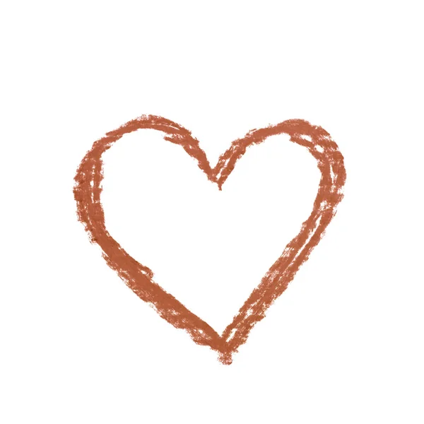 Kézzel rajzolt szív alakú elszigetelt — Stock Fotó