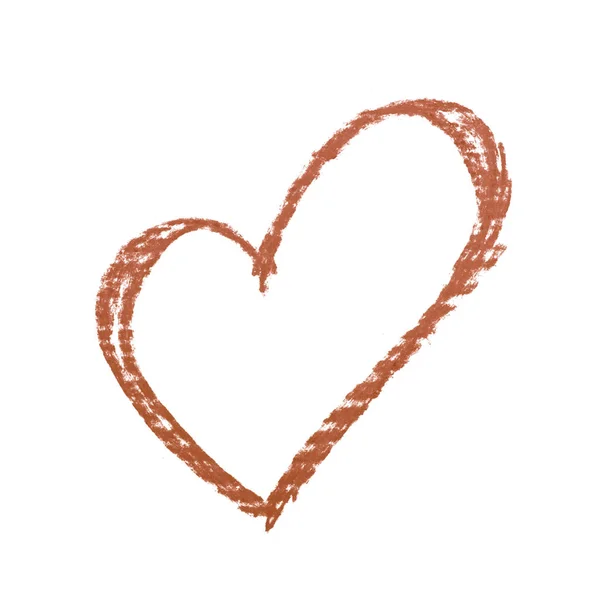 Kézzel rajzolt szív alakú elszigetelt — Stock Fotó
