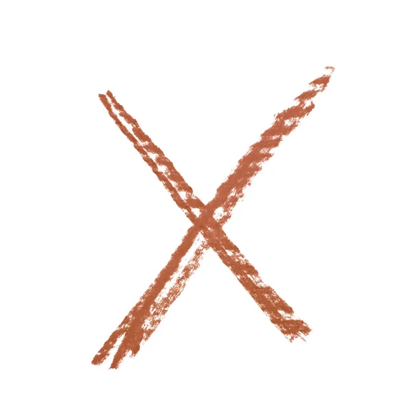 分離された手描き X マーク — ストック写真
