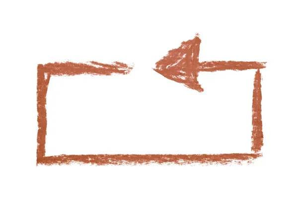 Символ зі стрілкою, намальованою вручну, ізольовано — стокове фото