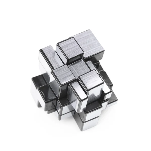 孤立的拼图立方体的变化 — 图库照片