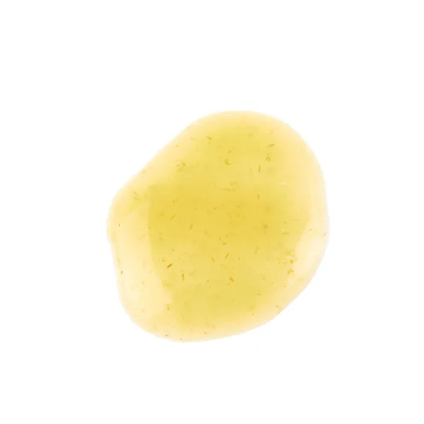 A sárga meleg mártással, elszigetelt pocsolya — Stock Fotó