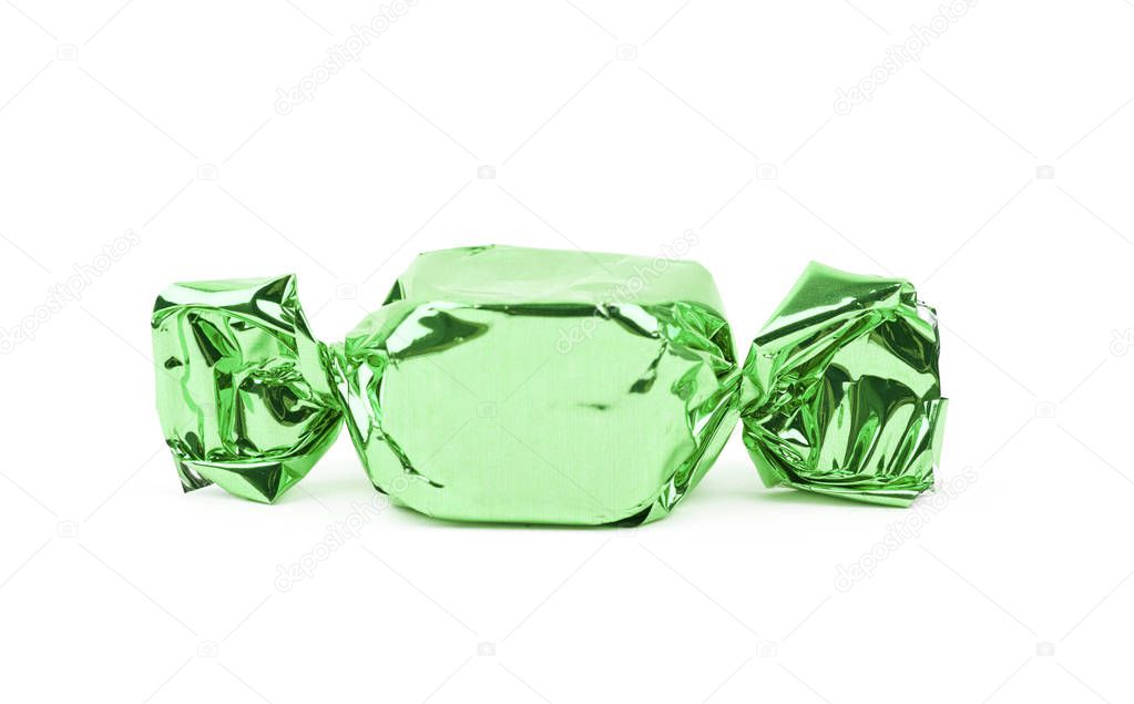 Wrapped candy isolated