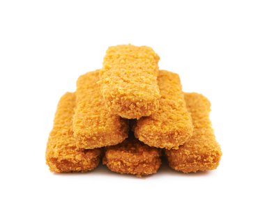 İzole kırıntıları Balık sopa