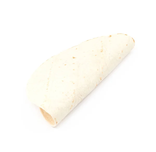 Farinha de trigo tortilla isolada — Fotografia de Stock