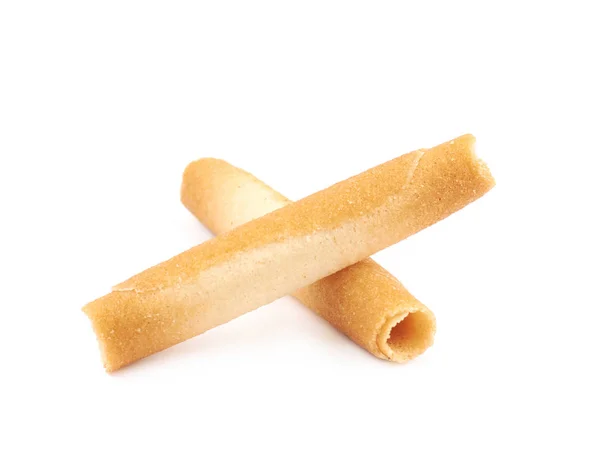 Tube shaped cookie isolated — Stock Photo, Image