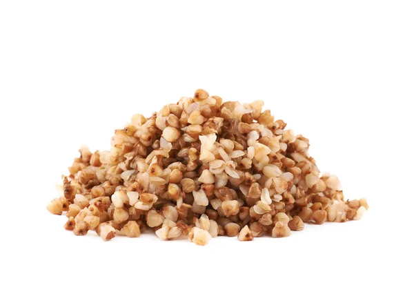 Montón de semillas de trigo sarraceno cocido aisladas —  Fotos de Stock