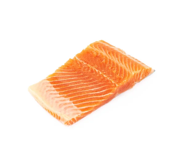 İzole çiğ somon fileto balık — Stok fotoğraf
