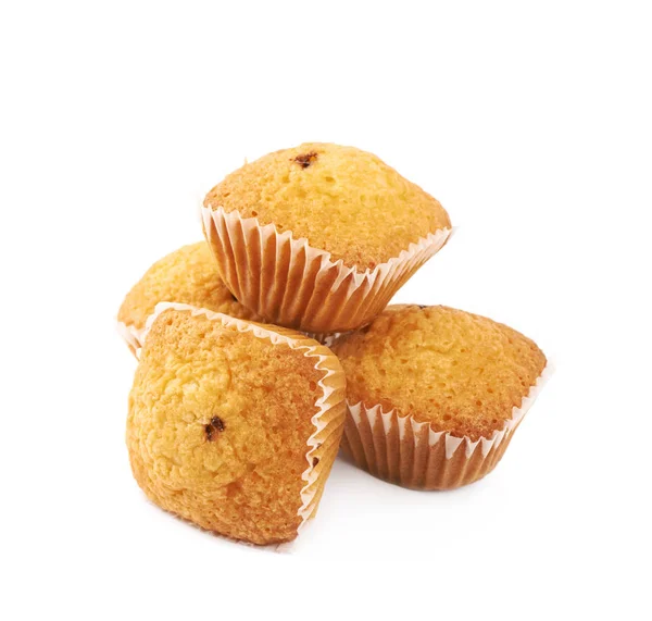 Muffin czekolady kukurydziany na białym tle — Zdjęcie stockowe