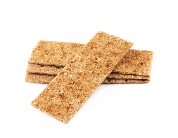 Vékony rozs ropogós cracker elszigetelt Stock Kép