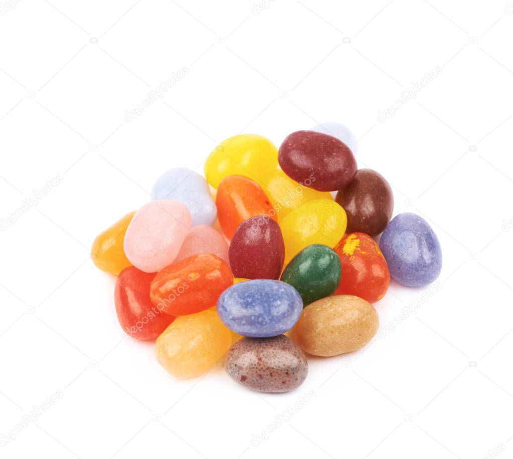 Pile of jelly beans isolated