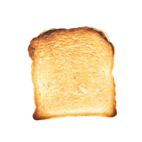 Pão branco torrado isolado — Fotografia de Stock