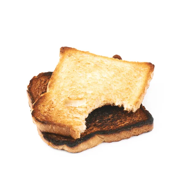 Pão branco torrado isolado — Fotografia de Stock
