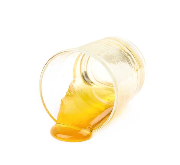 分離された蜂蜜のガラス ショット — ストック写真