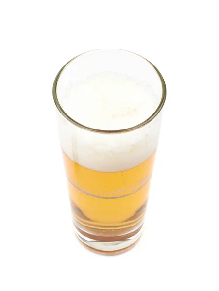 Vaso alto de cerveza lager aislado — Foto de Stock