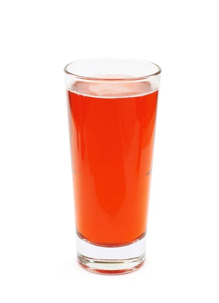 Szklanka soku czerwony na białym tle — Zdjęcie stockowe