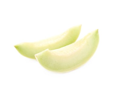 Beyaz arka plan üzerinde izole honeydew kavun kompozisyon