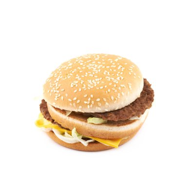 İzole genel burger kompozisyon