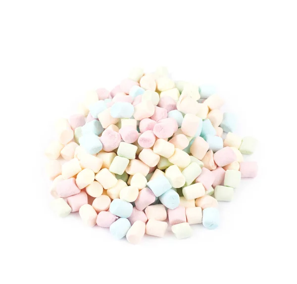 Pilha de mini marshmallows isolados — Fotografia de Stock