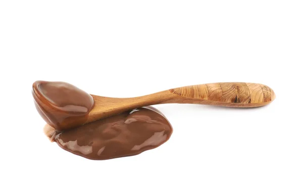 Pudim de pudim de chocolate isolado — Fotografia de Stock