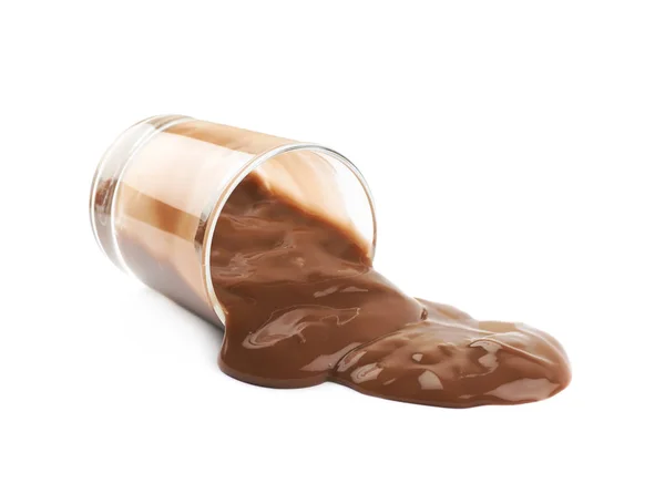 Glas skott av Chokladpudding — Stockfoto