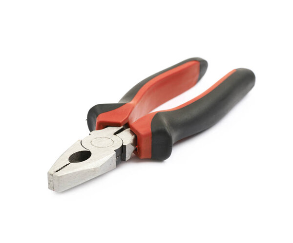 Black and red pliers tool isolated