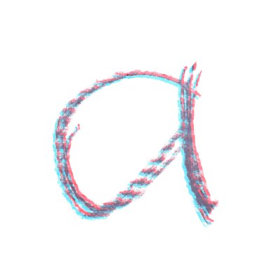 Tek elle çizilmiş mektup izole