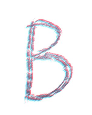 Tek elle çizilmiş mektup izole