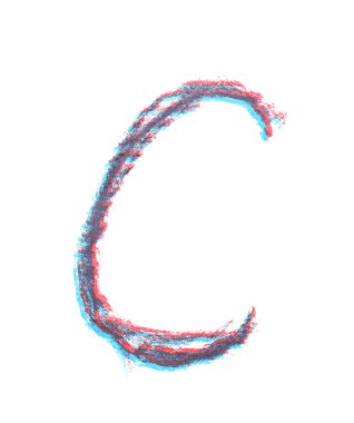 Tek elle çizilmiş mektup izole