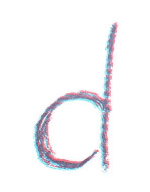 Tek elle çizilmiş mektup izole