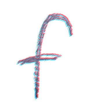 Tek elle çizilmiş mektup izole