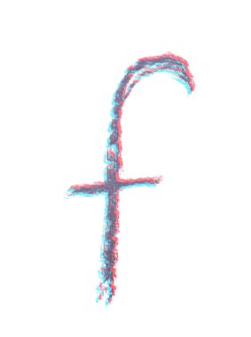 Tek elle çizilmiş mektup izole