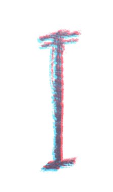 Tek elle çizilmiş mektup izole