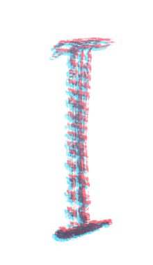 Tek elle çizilmiş mektup izole