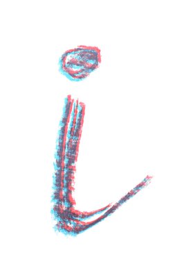 Tek elle çizilmiş mektup izole