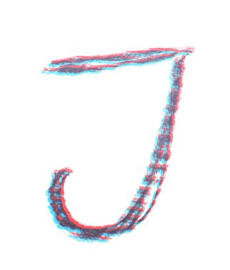 Tek elle çizilmiş mektup izole