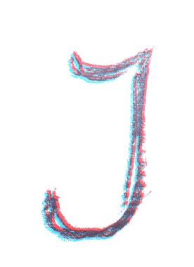 Tek elle çizilmiş mektup izole