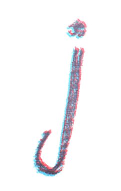 Tek elle çizilmiş mektup izole