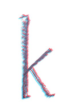 Tek elle çizilmiş mektup izole