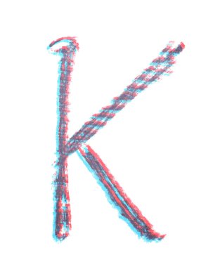 Tek elle çizilmiş mektup izole