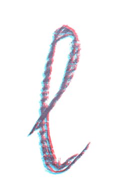 Tek elle çizilmiş mektup izole