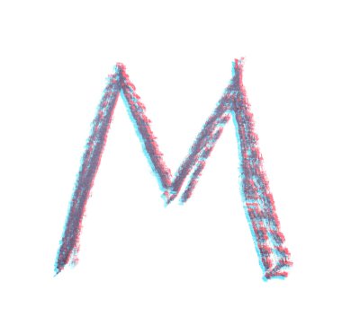 Tek elle çizilmiş mektup izole