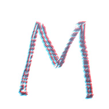 Tek elle çizilmiş mektup izole